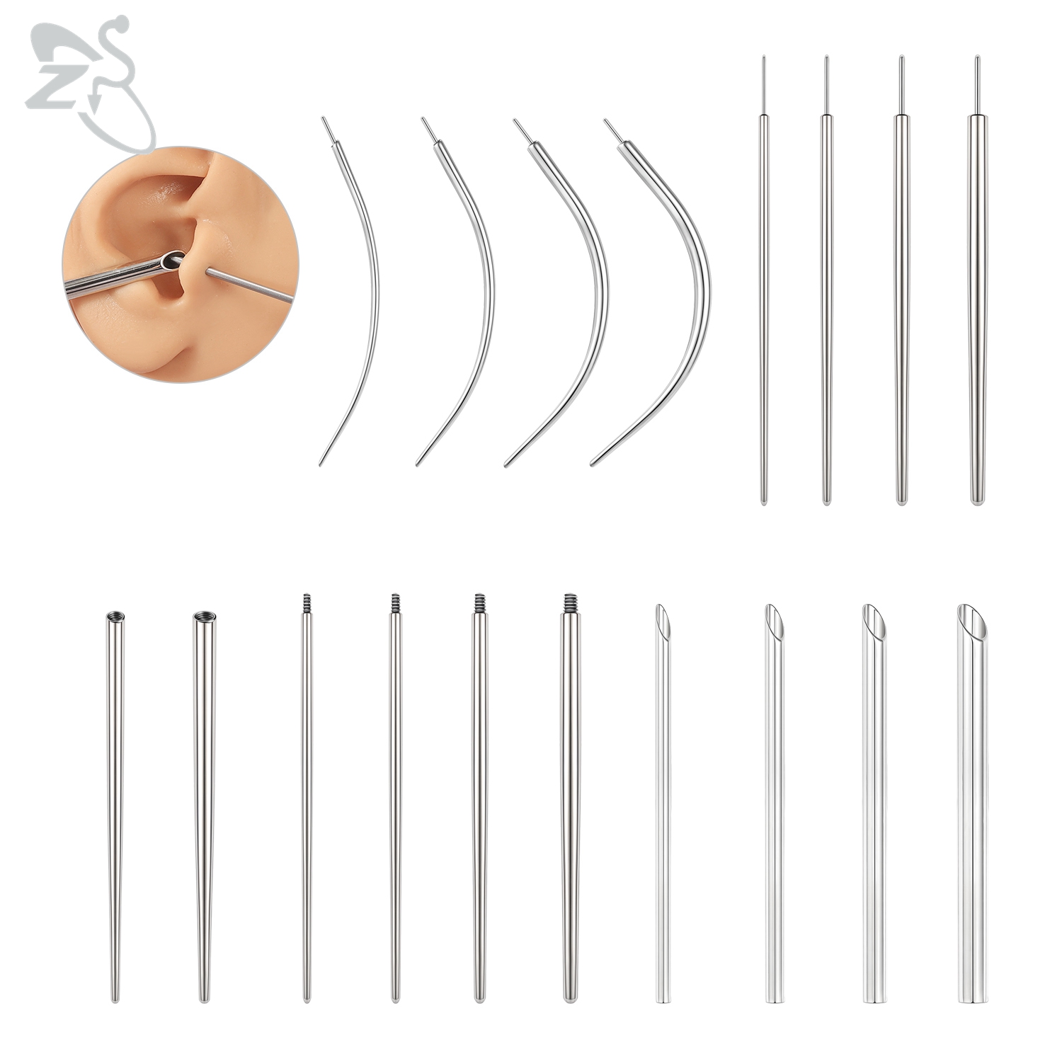 Body Jewelry Threadless - ZS 1 PC 14/16/18/20G 스테인레스 스틸