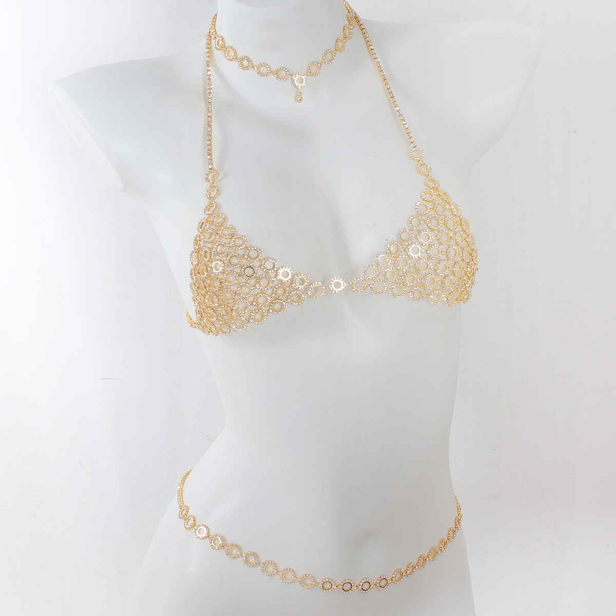 Body Jewelry Rhinestone - 세련된 원형 스플라이싱 라이트 럭셔리 스타일