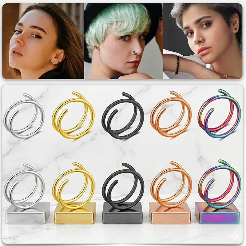 Body Jewelry Lip Ring - 1PC 스테인레스 스틸 316 이중 나선형