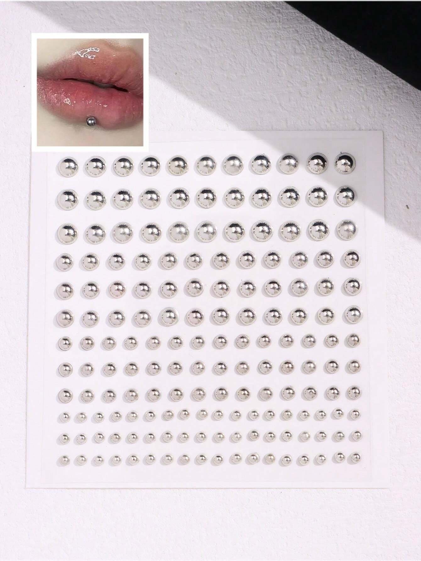 Body Jewelry Lip Ring - 165개/세트 3-6mm 은도금 아크릴 가짜 코링
