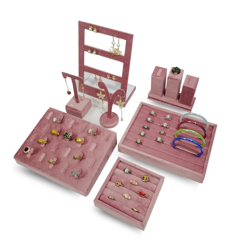 Body Jewelry Holder - 새로운 핑크 벨벳 쥬얼리 주최자 반지