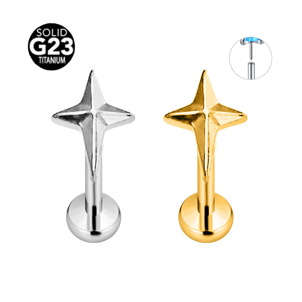 Body Jewelry Threadless - ASTM F136 G23 티타늄 스타 크로스