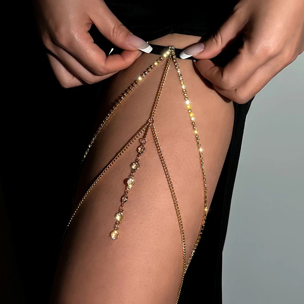 Body Jewelry Charms - 섹시한 반짝 이는 크리스탈 다층 술
