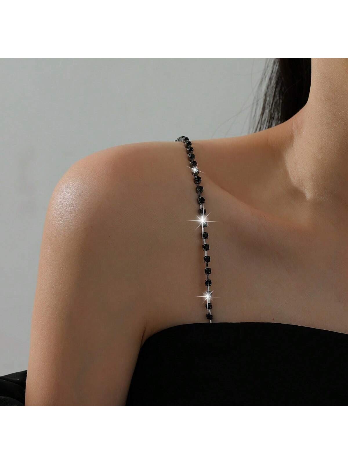 Body Jewelry Rhinestone - 우아한 조절 가능한 라인스톤 브라 스트랩,