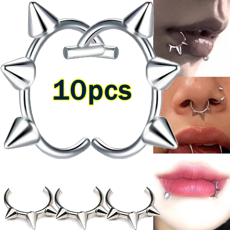 Body Jewelry Lip Ring - 펑크 코 링 원 네일 이중
