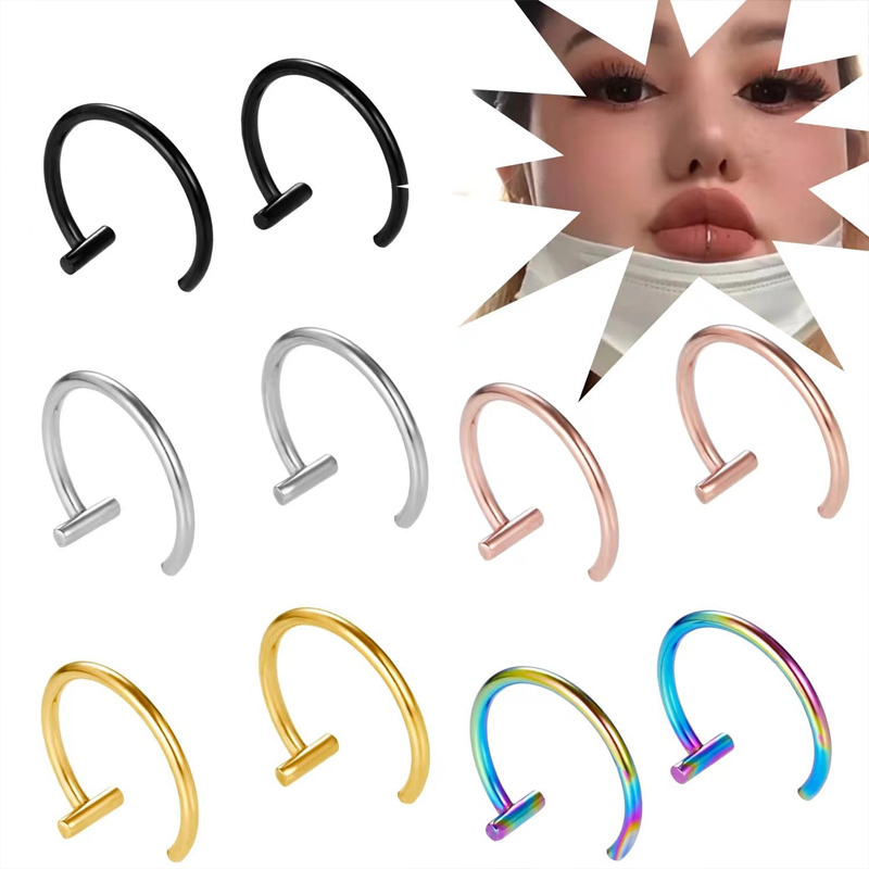 Body Jewelry Lip Ring - 18G 수술용 스틸 립 링 하프
