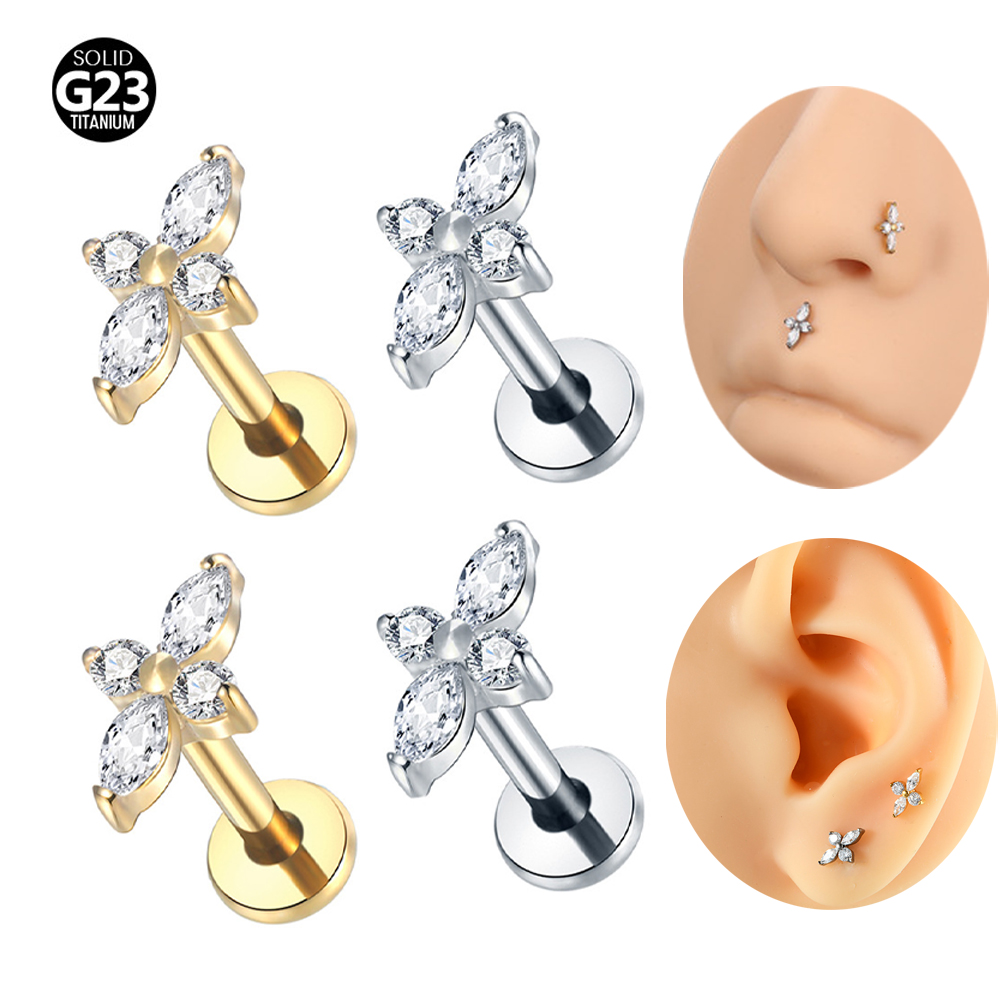 Tragus Flat Back - 1PC G23 티타늄 라브렛 피어싱 주얼리