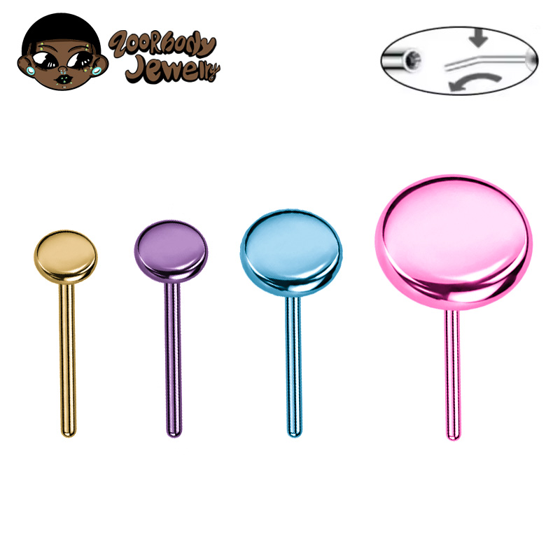 Body Jewelry Threadless - 10개 ASTM F136 티타늄 푸시핀 로브