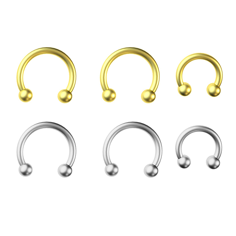 Body Jewelry Lip Ring - 5개/세트 스테인리스 스틸 18G 말굽형 바벨
