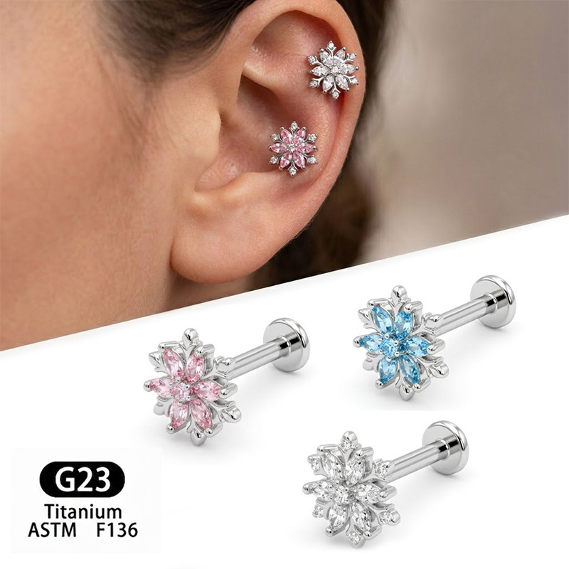 Tragus Flat Back - ASTM F136 티타늄 플랫 백 귀걸이