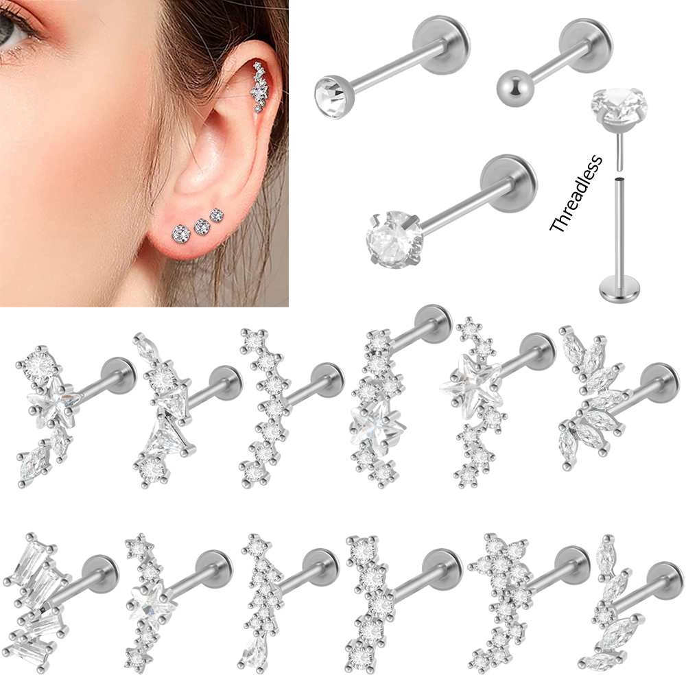 Body Jewelry Threadless - 수술용 스틸 지르콘 라브렛 나사없는 마키즈