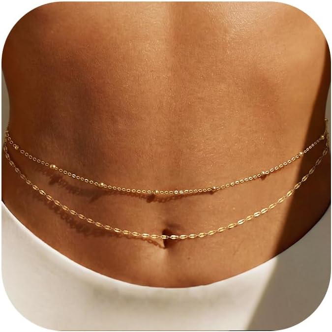 Body Jewelry Outfit - 14K 금도금 허리 체인 여성용 레이어드