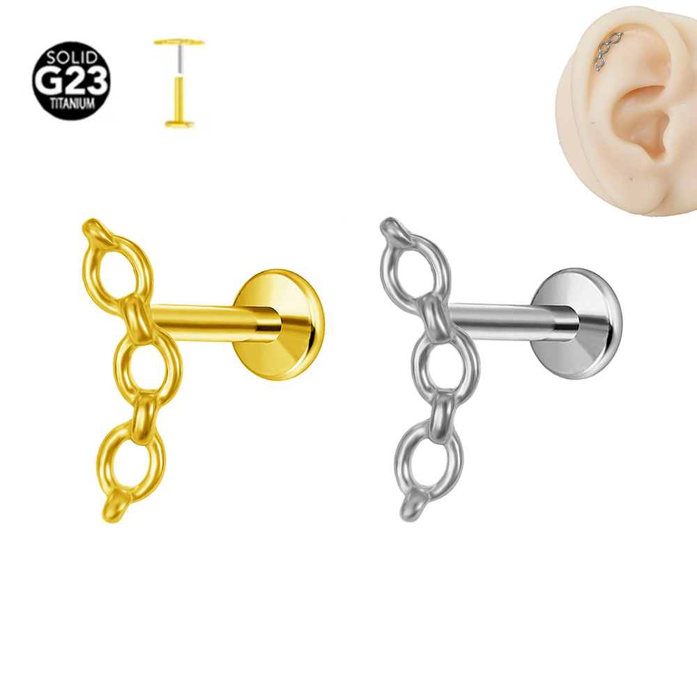 Body Jewelry Threadless - ASTM F-136 티타늄 Labret 피어싱 체인