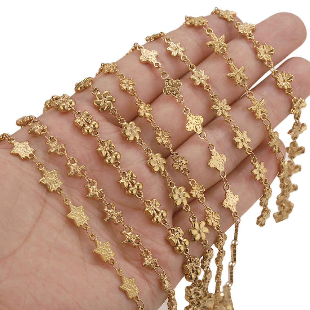 1미터 스테인리스 스틸 꽃별 모양 링크 케이블 체인 D - Body Jewelry 리뷰 및 가격