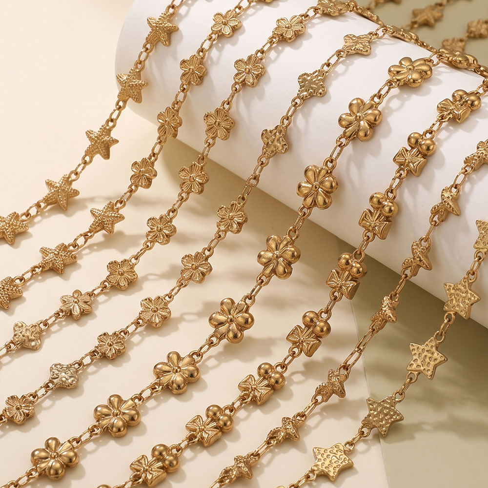 1미터 스테인리스 스틸 꽃별 모양 링크 케이블 체인 D - Body Jewelry 리뷰 및 가격