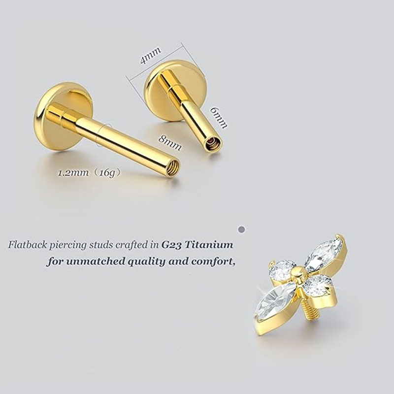 2개 F136 G23 티타늄 연골 귀걸이 내부 나사형  - Body Jewelry Threadless 리뷰 및 가격