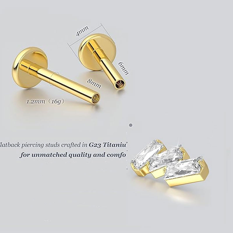 2개 F136 G23 티타늄 연골 귀걸이 내부 나사형  - Body Jewelry Threadless 리뷰 및 가격