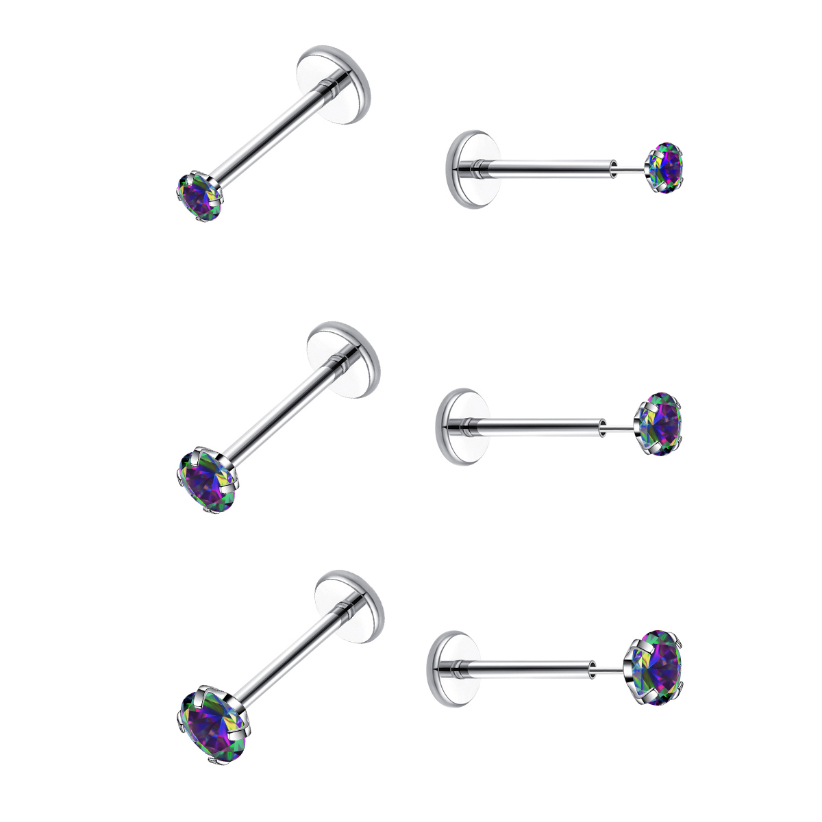 20G 플랫 백 스레드리스 귀걸이 저자 극성 스테인레스 - Body Jewelry Flat Back 리뷰 및 가격