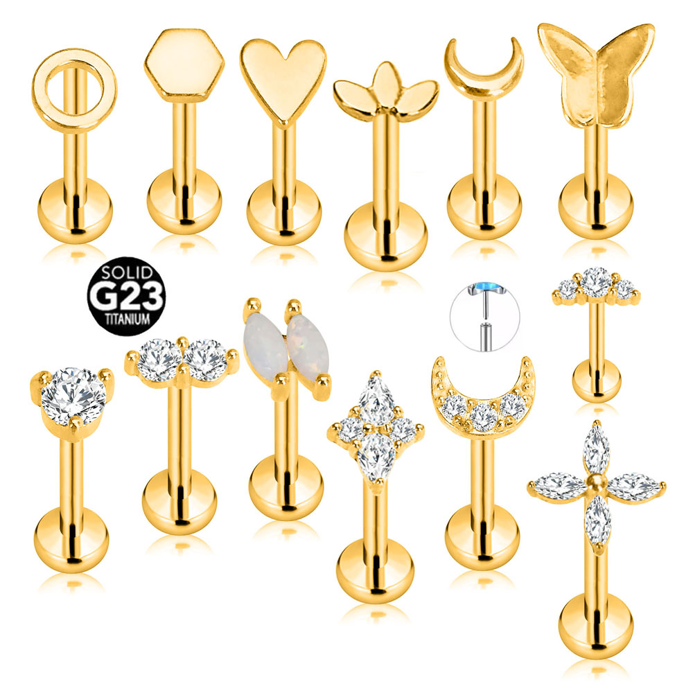 ASTM F136 G23 티타늄 플라워 스타 버터플라이 - Body Jewelry Threadless 리뷰 및 가격