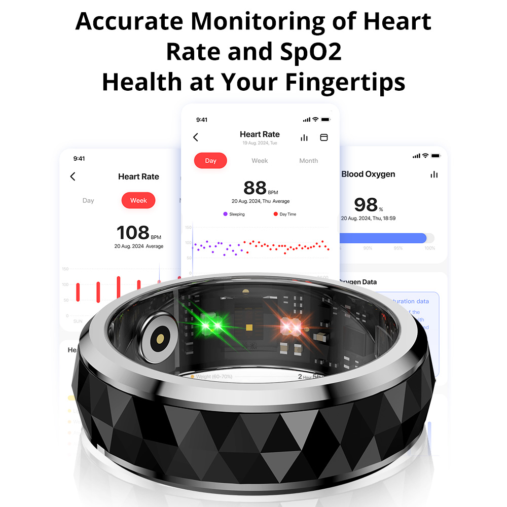2024 COLMI 남성용 스마트 링, 피젯 스피너 불 - Daith Heart Ring 리뷰 및 가격