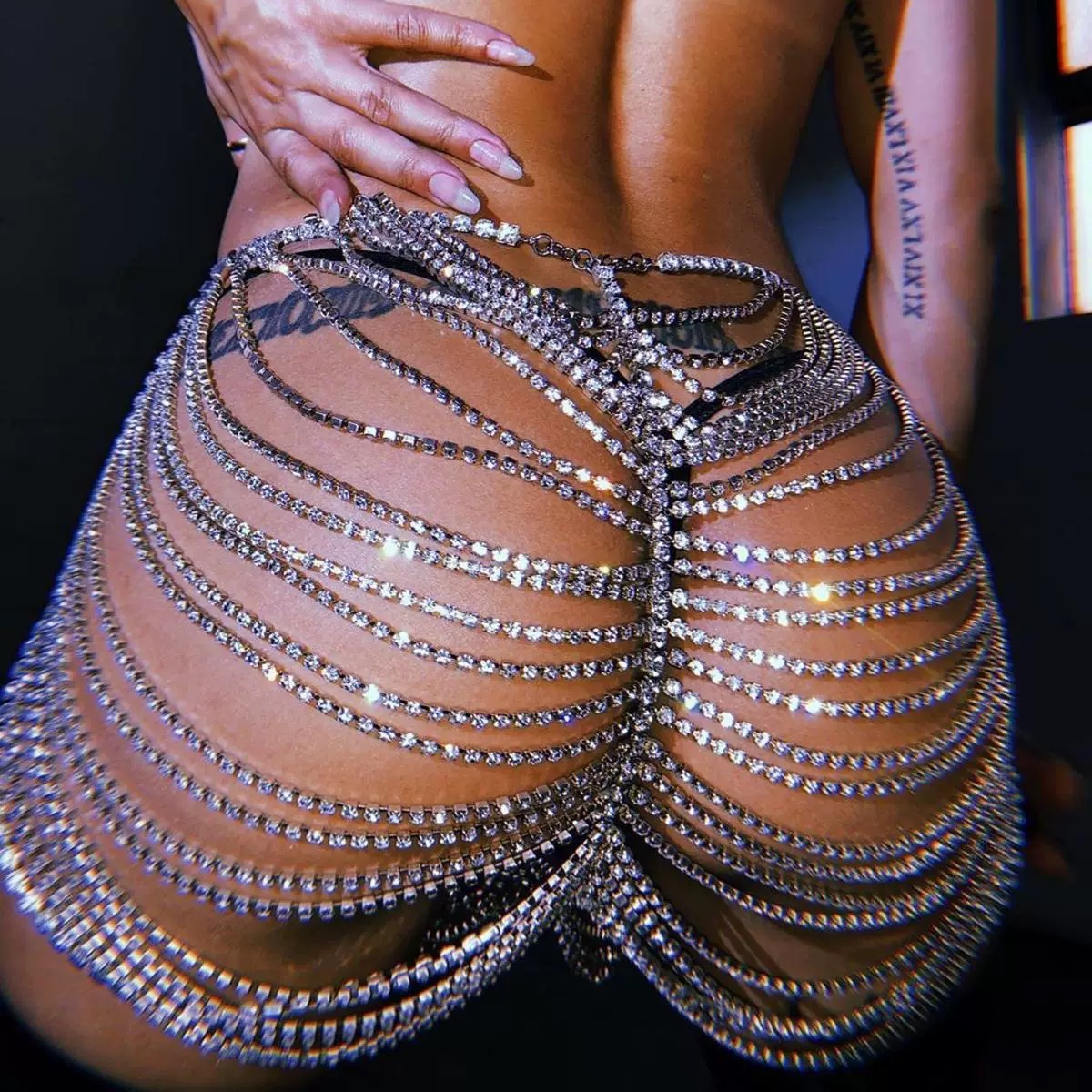 섹시하고 세련된 라인스톤 엉덩이 스커트 체인, 슈퍼 플 - Body Jewelry Rhinestone 리뷰 및 가격
