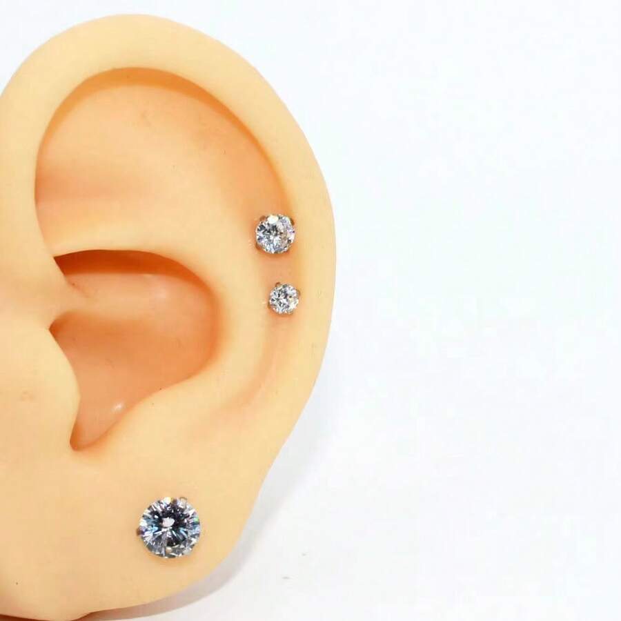 6개의 플랫 백 귀걸이 스터드 - 여성용 나사산 16G - Tragus Flat Back 리뷰 및 가격