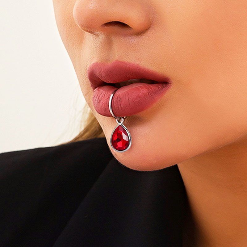 개성 있는 물방울 크리스탈 크로스 펜던트, 스테인리스  - Body Jewelry Lip Ring 리뷰 및 가격
