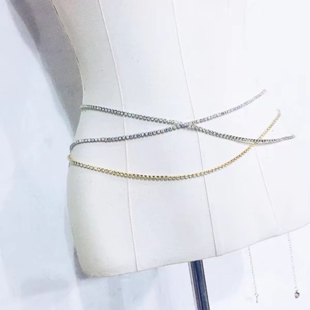 섹시 패션 샤이니 워터 드릴 클로 체인 허리 체인 여성 - Body Jewelry Charms 리뷰 및 가격