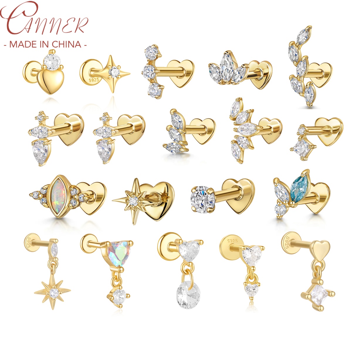CANNER 1PC 새로운 S925 스털링 실버 하트  - Tragus Flat Back 리뷰 및 가격
