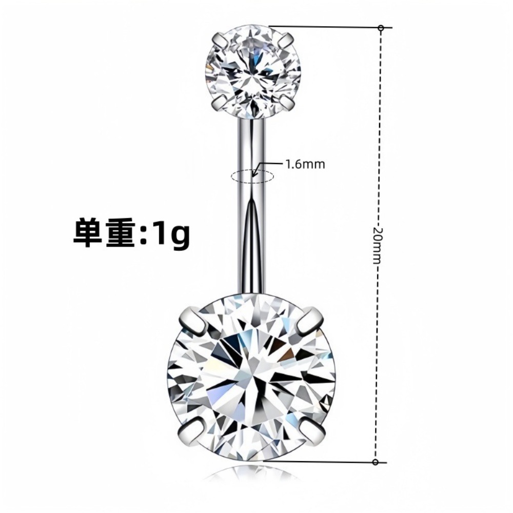 하트 모양 더블 헤드 지르콘 스테인리스 스틸 배꼽 링  - Body Jewelry Charms 리뷰 및 가격