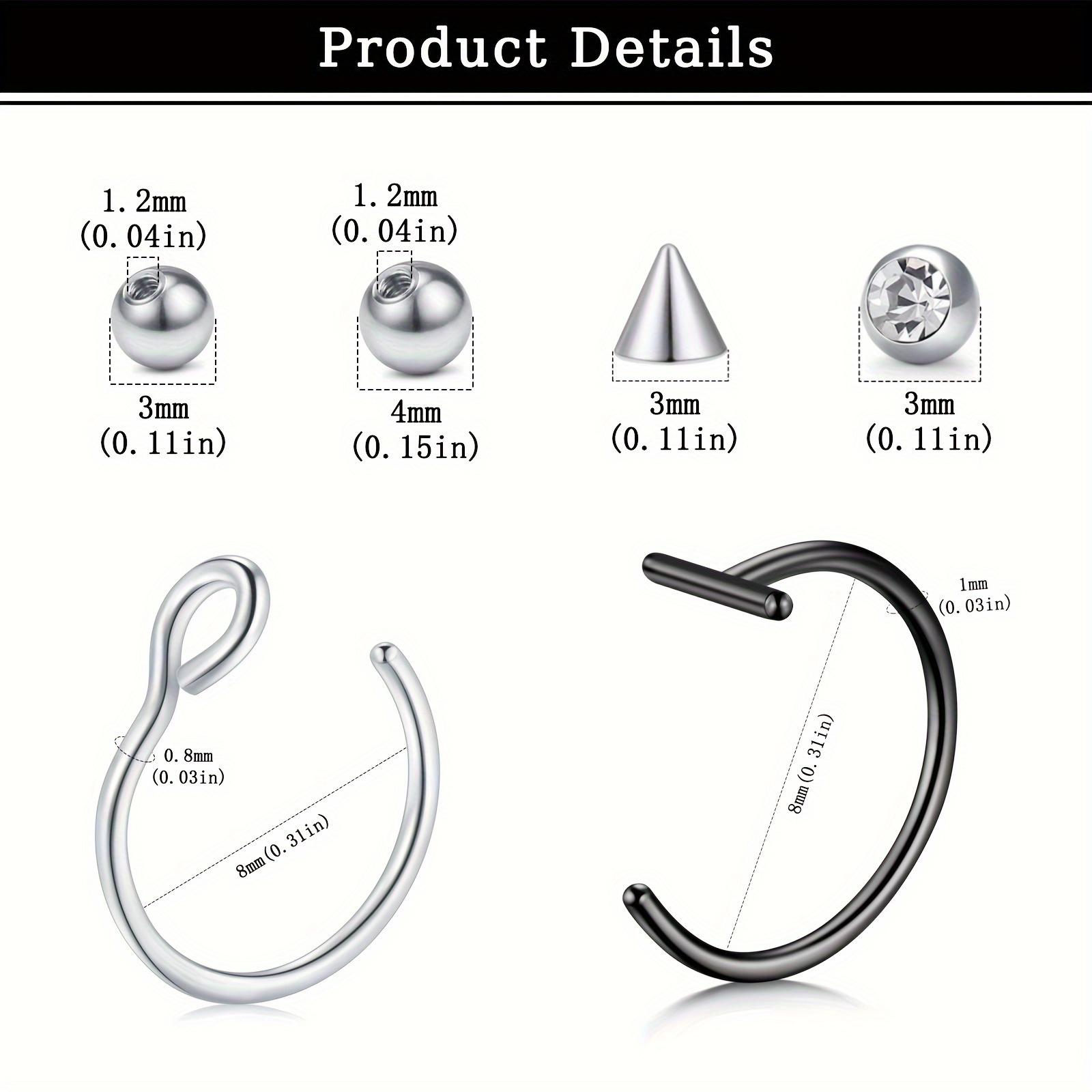 가짜 피어싱, 가짜 립 링, 가짜 코 링, 가짜 뱀 물 - Body Jewelry Lip Ring 리뷰 및 가격