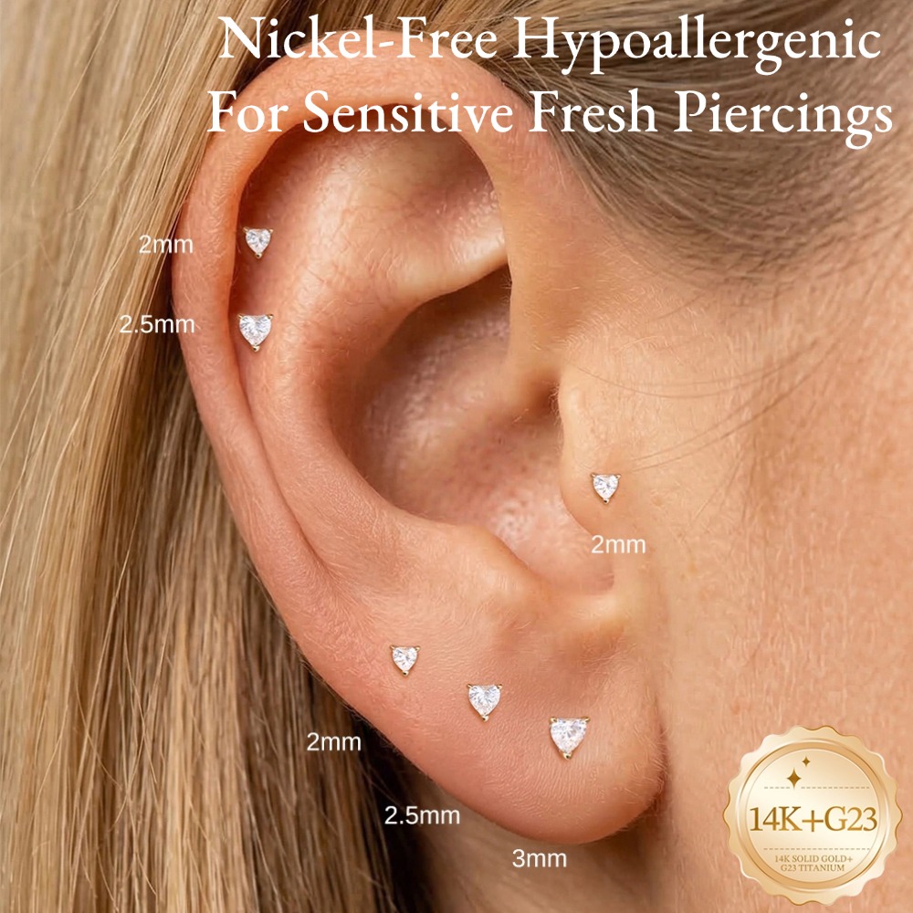 DIeSchein 14K 순금 플랫 백 스터드 귀걸이  - Tragus Flat Back 리뷰 및 가격