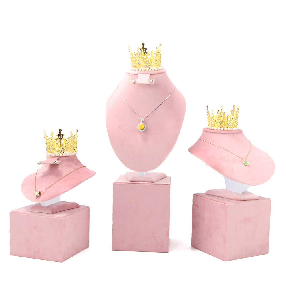 1개 핑크 벨벳 천 윈도우 목걸이 반지 쥬얼리 진열 소 - Body Jewelry Holder 리뷰 및 가격