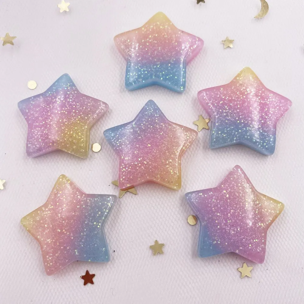 반짝이는 카와이 송진 다채로운 별 플랫백 카보숑 스톤  - Star Flat Back 리뷰 및 가격