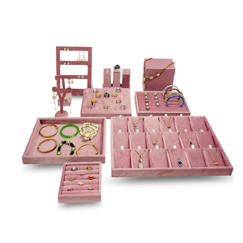새로운 핑크 벨벳 쥬얼리 주최자 반지 펜던트 귀걸이 홀 - Body Jewelry Holder 리뷰 및 가격
