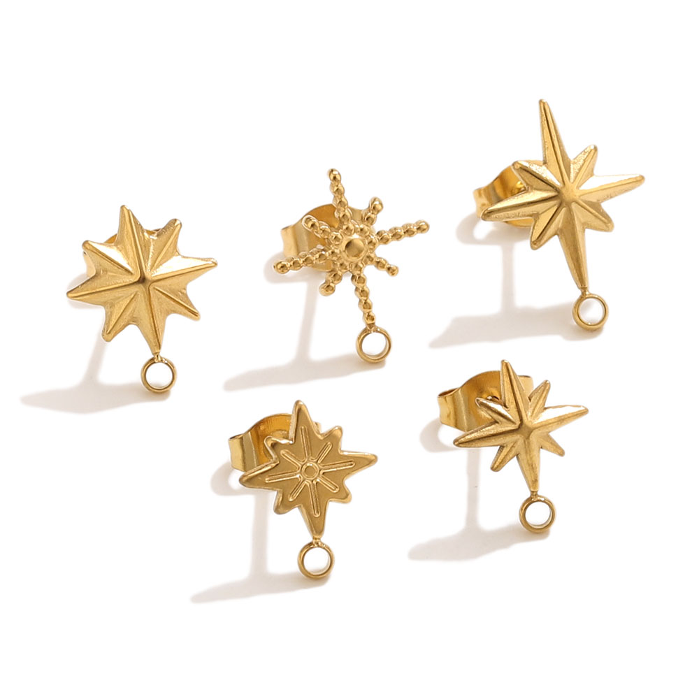 6개 스테인리스 스틸 별 모양 귀걸이 스터드, 귀걸이  - Body Jewelry 리뷰 및 가격