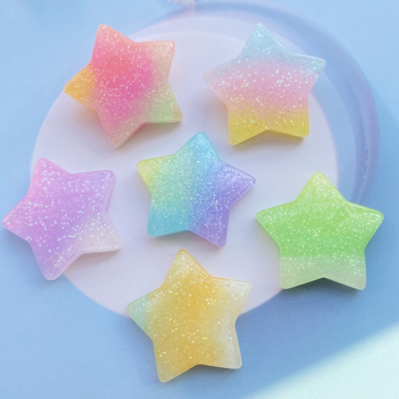10Pcs Kawaii 귀여운 혼합 다채로운 별 플랫  - Star Flat Back 리뷰 및 가격