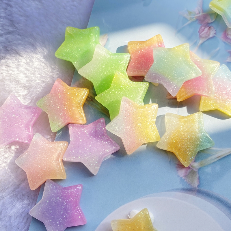 10Pcs Kawaii 귀여운 혼합 다채로운 별 플랫  - Star Flat Back 리뷰 및 가격