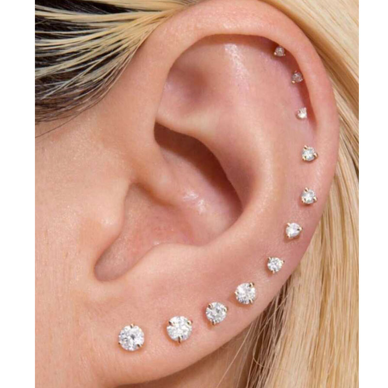 1 쌍 클래식 플랫 백 스크류 스터드 스테인레스 스틸  - Tragus Flat Back 리뷰 및 가격