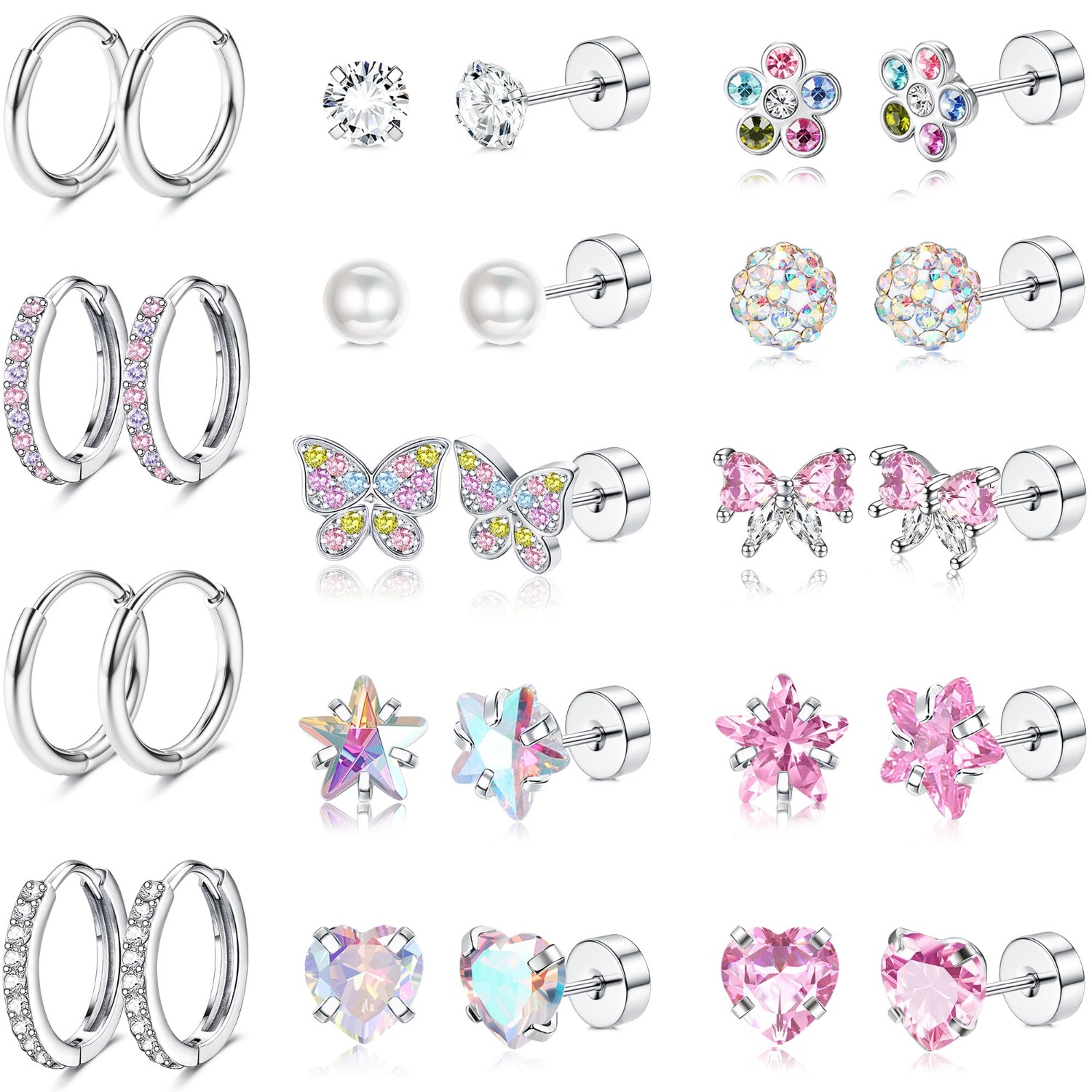 여성을 위한 보비스티 1쌍 귀걸이, 외과용 스틸 스터드 - Body Jewelry Flat Back 리뷰 및 가격