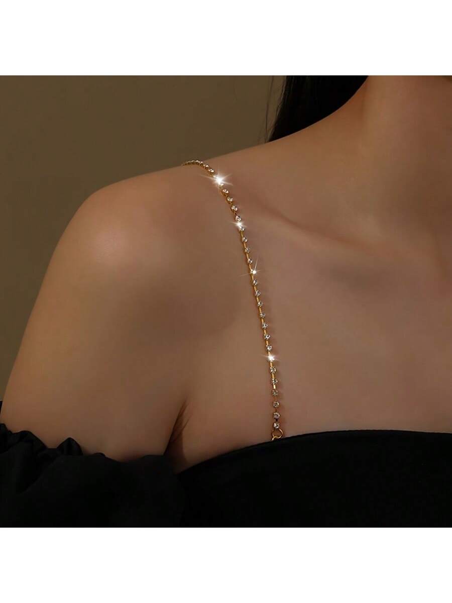 우아한 조절 가능한 라인스톤 브라 스트랩, 섹시한 어깨 - Body Jewelry Rhinestone 리뷰 및 가격