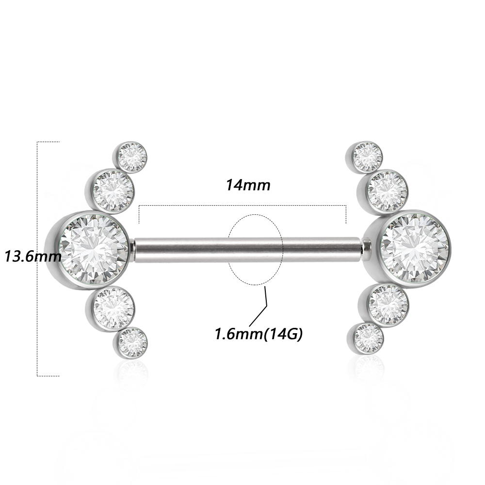 페어 361L 외과 강철 스레드리스 Cz 해바라기 젖꼭 - Body Jewelry Threadless 리뷰 및 가격