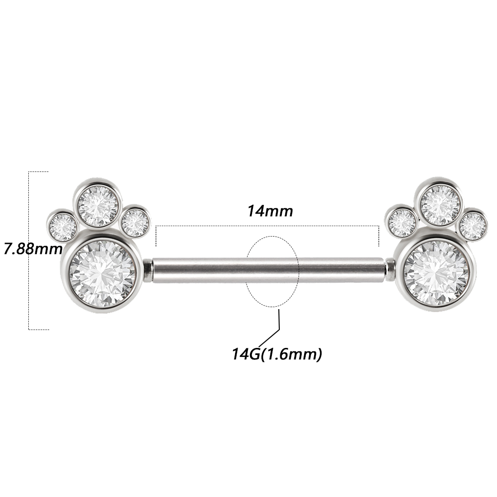 페어 361L 외과 강철 스레드리스 Cz 해바라기 젖꼭 - Body Jewelry Threadless 리뷰 및 가격