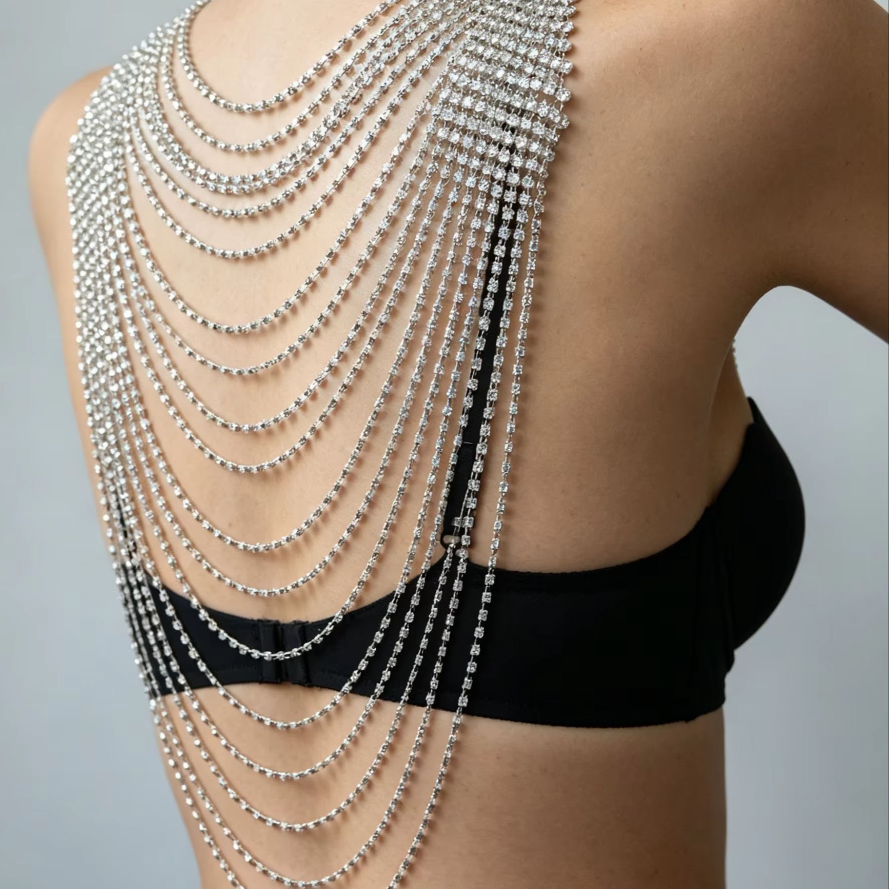 세련된 멀티 레이어 바디 체인 (연회용) — 고급스럽고 - Body Jewelry Rhinestone 리뷰 및 가격