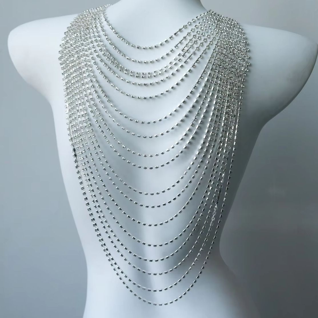 세련된 멀티 레이어 바디 체인 (연회용) — 고급스럽고 - Body Jewelry Rhinestone 리뷰 및 가격