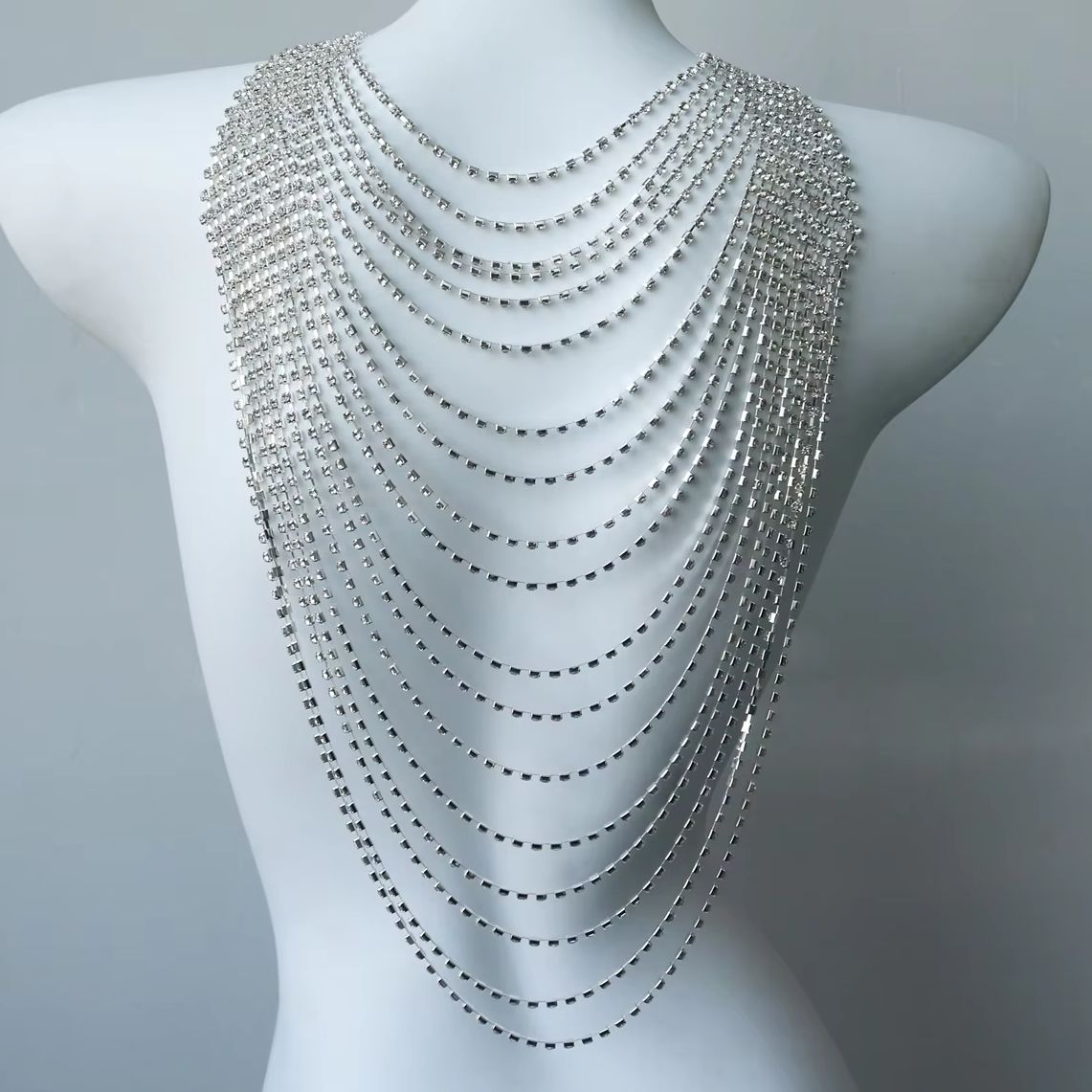 세련된 멀티 레이어 바디 체인 (연회용) — 고급스럽고 - Body Jewelry Rhinestone 리뷰 및 가격
