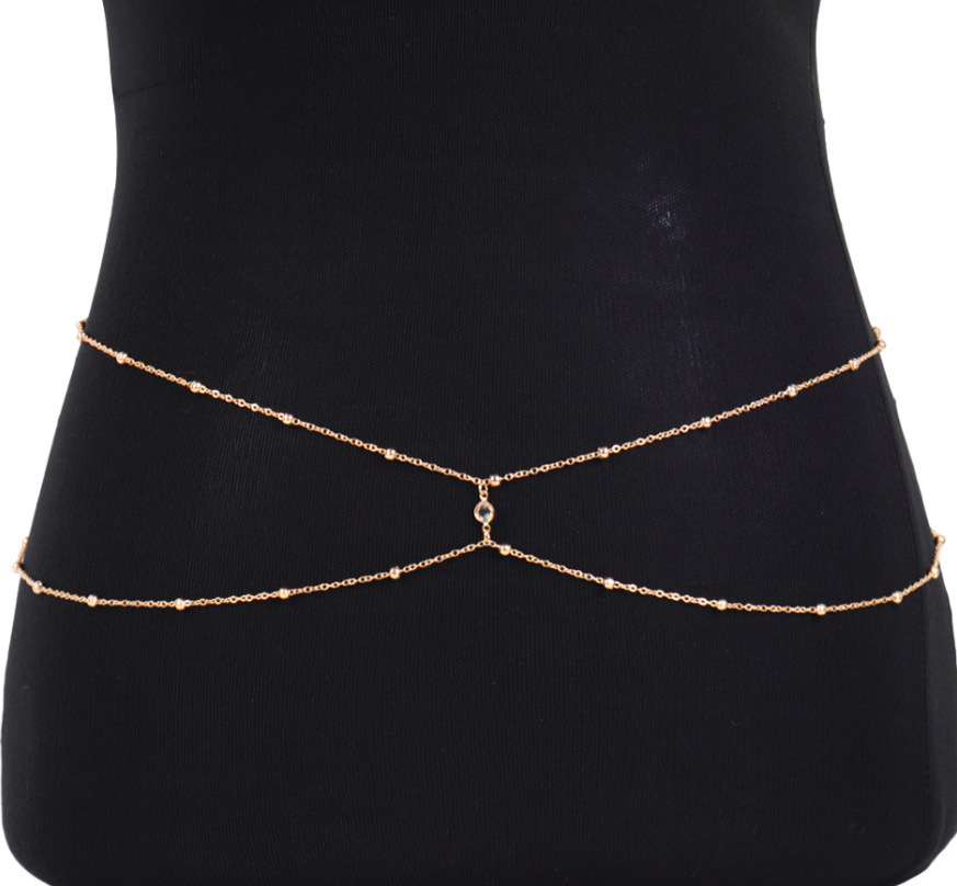 여성용 클리어 라인석 비즈 밸리 체인, 골드 실버 컬러 - Body Jewelry Rhinestone 리뷰 및 가격