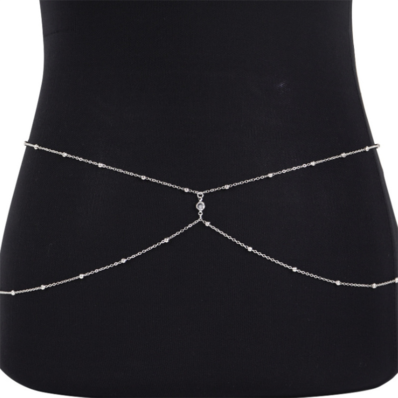 여성용 클리어 라인석 비즈 밸리 체인, 골드 실버 컬러 - Body Jewelry Rhinestone 리뷰 및 가격