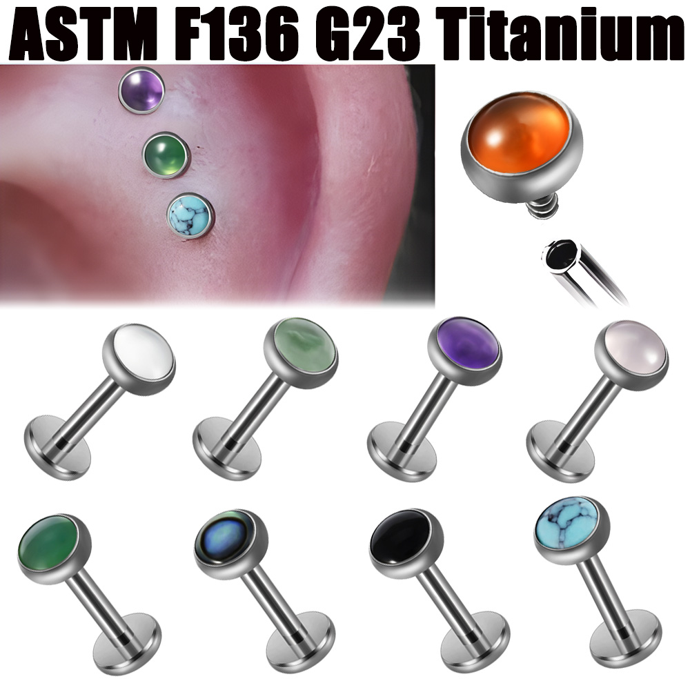 1PC 16g G23 티타늄 크리스탈 & 스톤 & 쉘  - Body Jewelry Flat Back 리뷰 및 가격