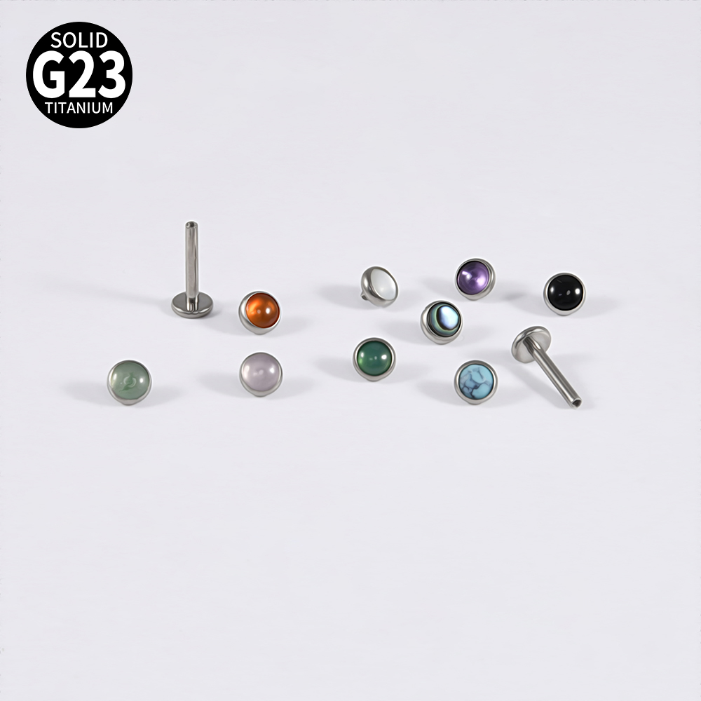 1PC 16g G23 티타늄 크리스탈 & 스톤 & 쉘  - Body Jewelry Flat Back 리뷰 및 가격